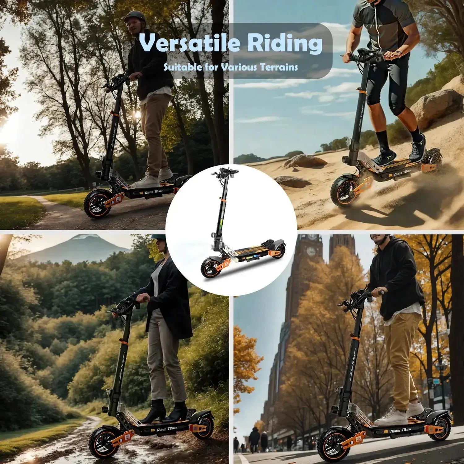 Ruitoo T2 Max Electric Scooter Long Range Foldable with Suspension up to 50 Km/h