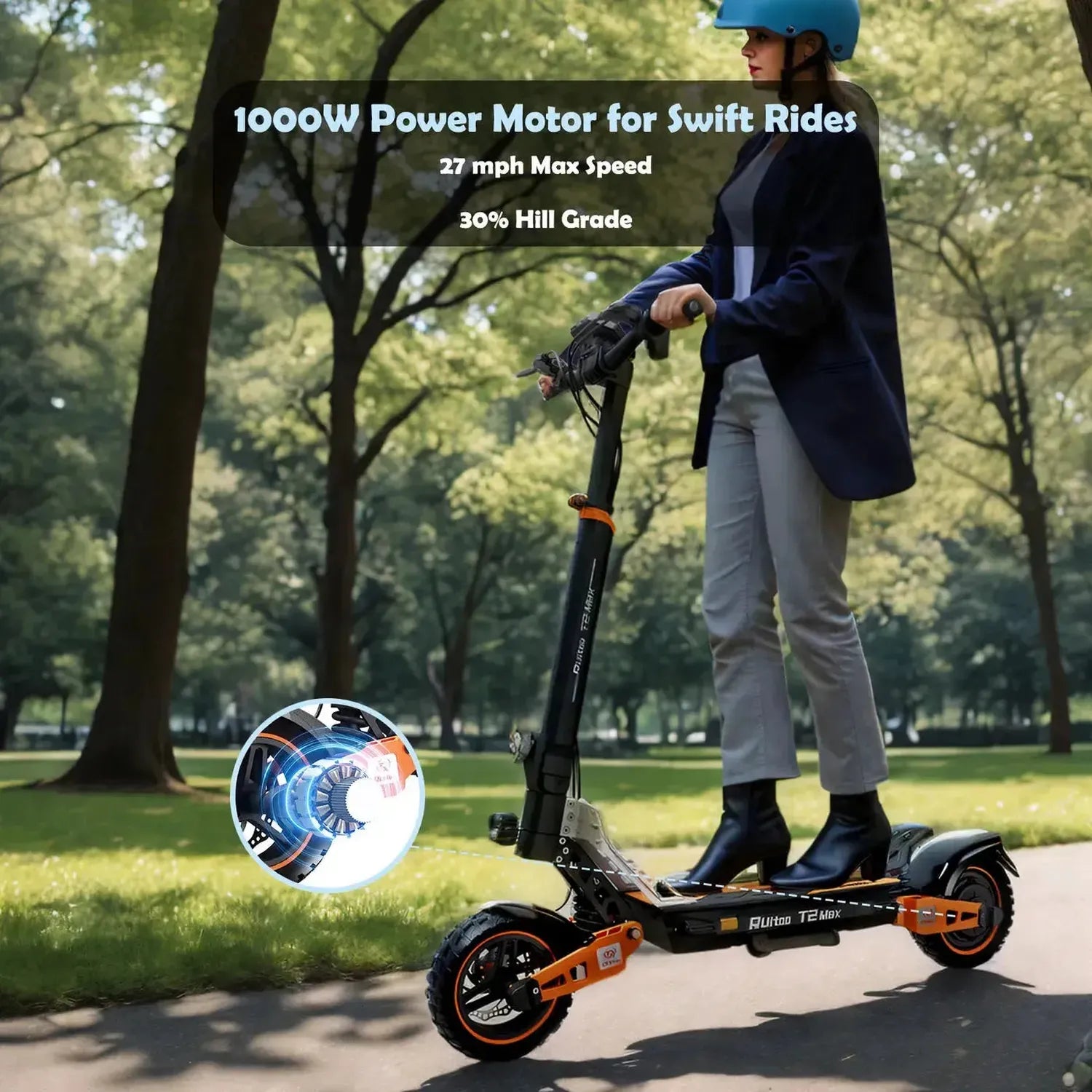 Ruitoo T2 Max Electric Scooter Long Range Foldable with Suspension up to 50 Km/h