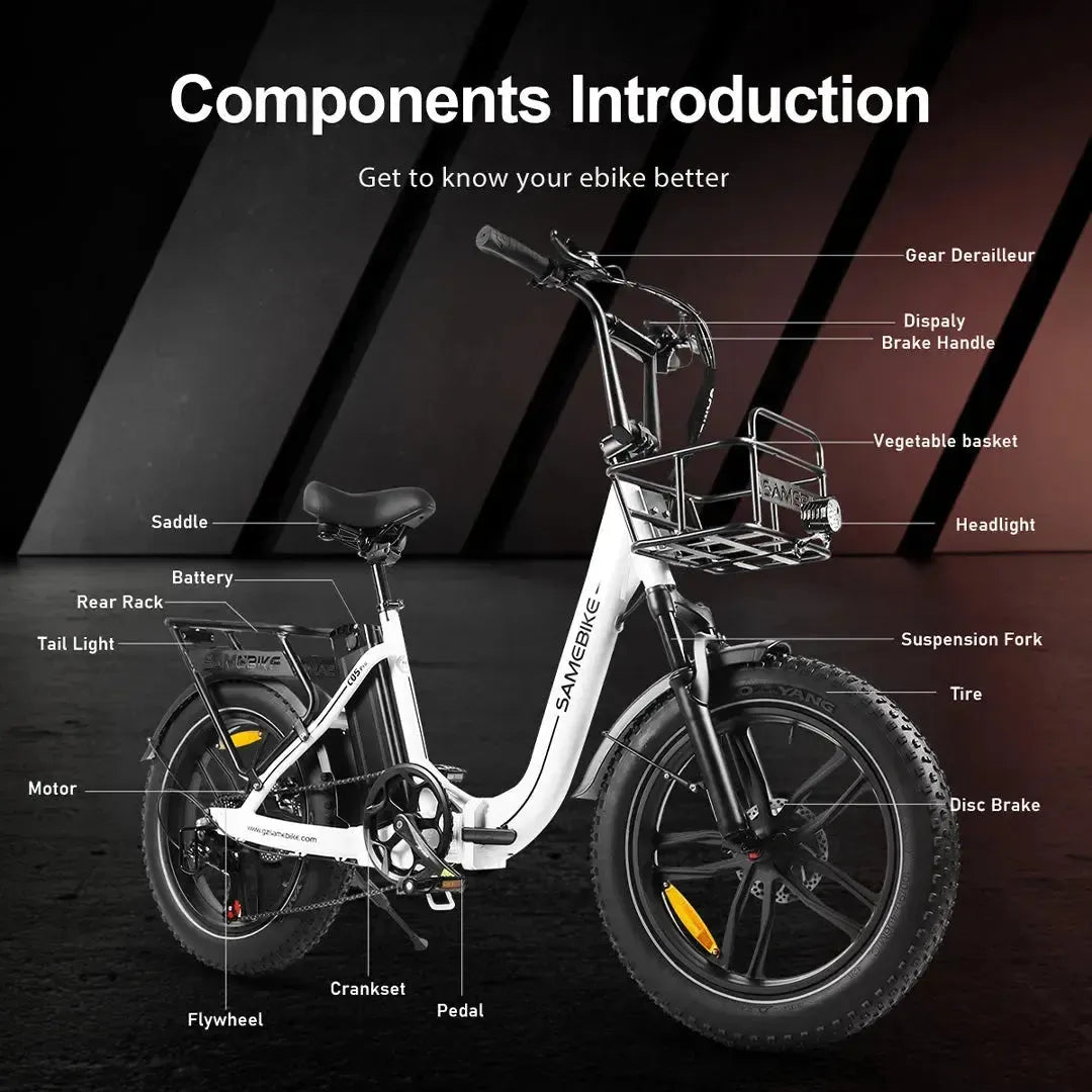 SAMEBIKE C05 Pro Foldable Fat Tyre E-Bike
