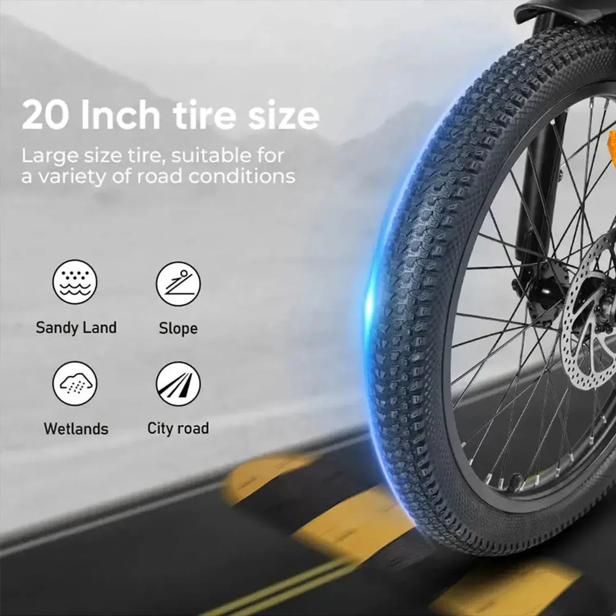 SAMEBIKE CY20 folding electric bike – product image 11