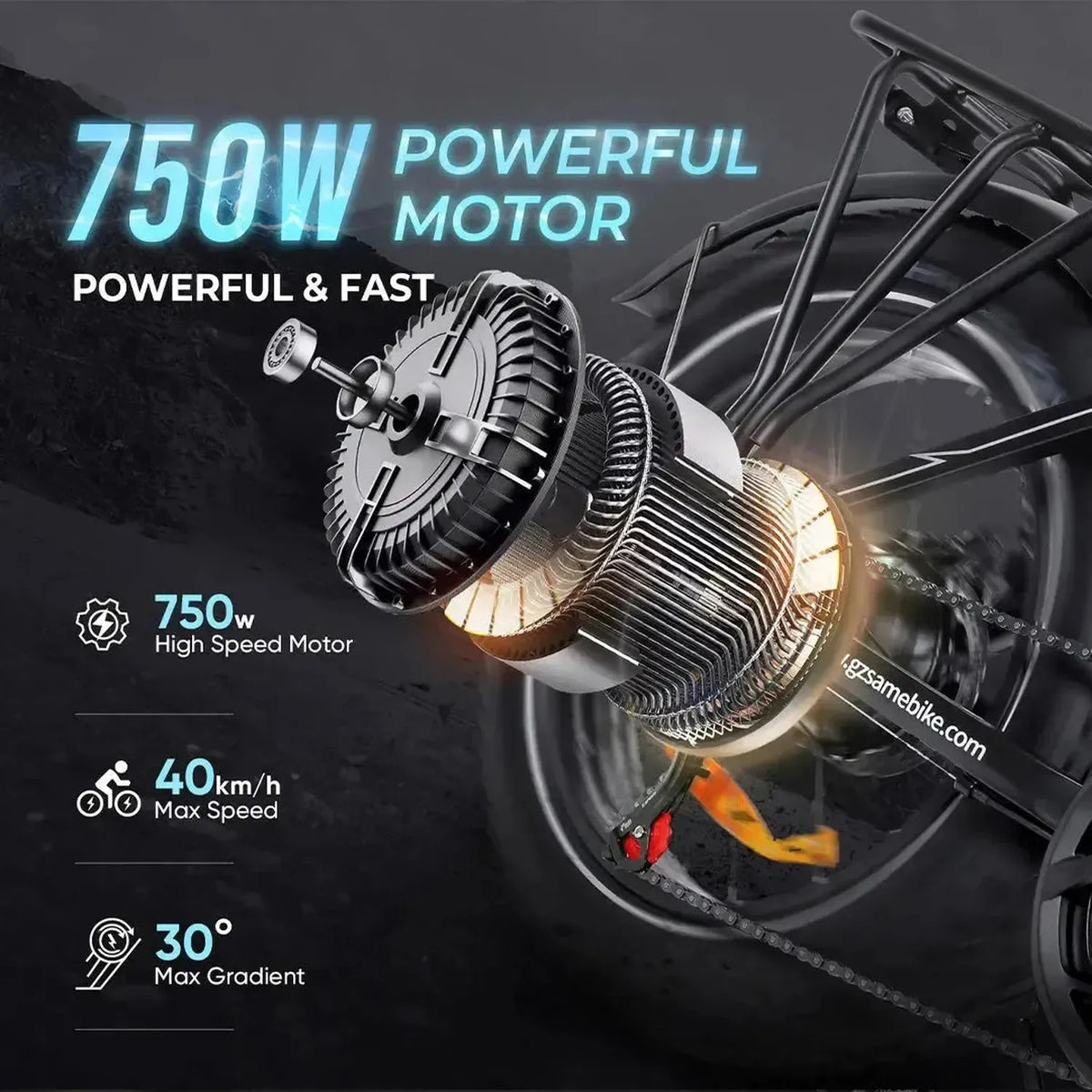 SAMEBIKE LOTDM200-II Step-Thru Electric Bike exclusive at Punk Ride