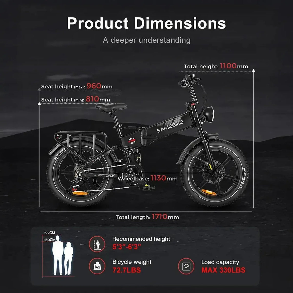SAMEBIKE RS-A02 Plus Off-Road Electric Bike exclusive at Punk Ride