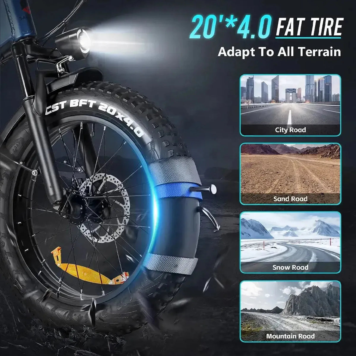 SAMEBIKE RS-A02 Pro Off-Road Electric Bike exclusive at Punk Ride