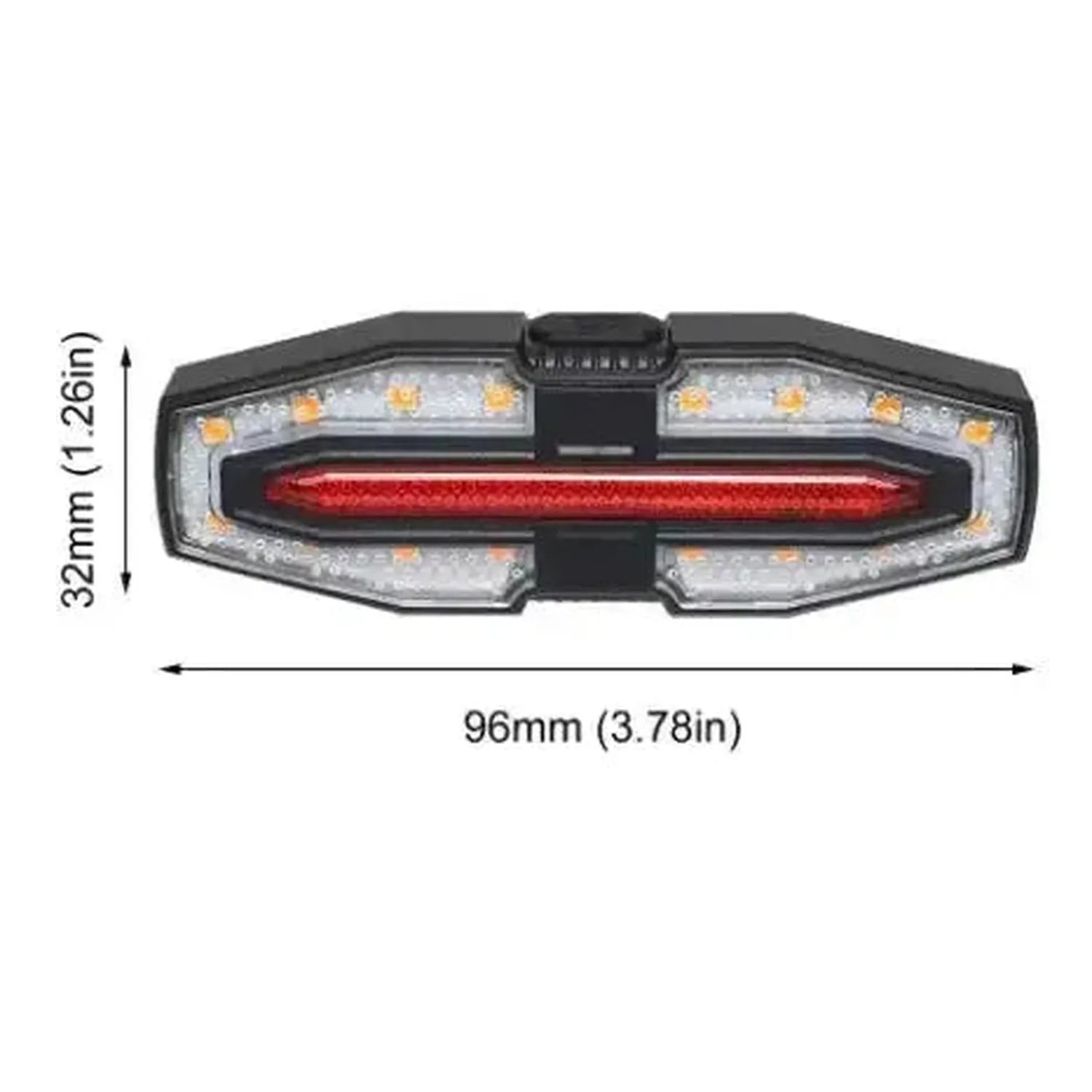 USB C Rechargeable Bike Warning Light with Turn Signals and Brake Mode