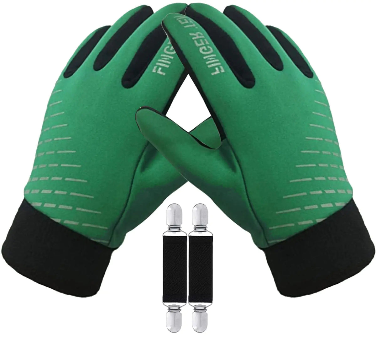 Amrta Winter Gloves for Kids Waterproof Thermal Boys Girls Cold Weather Warm Sport Touchscreen Soft Mittens Children Anti Slip Glove for Bike Snow Ski Running Football Cycling (Green L)