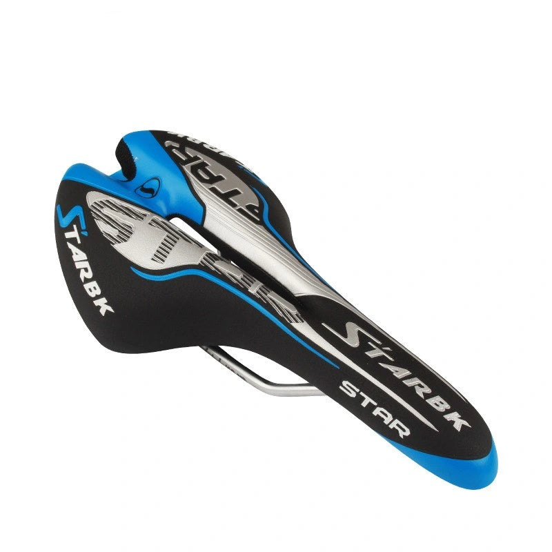 Blue Bicycle Saddle — PU and EVA shown on white background