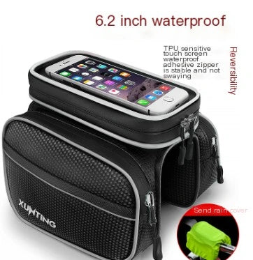 Black and grey bicycle phone bag