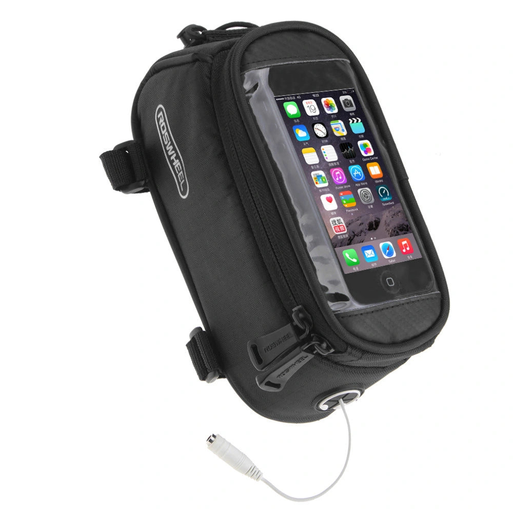 Black Bicycle Saddle Bag on white background