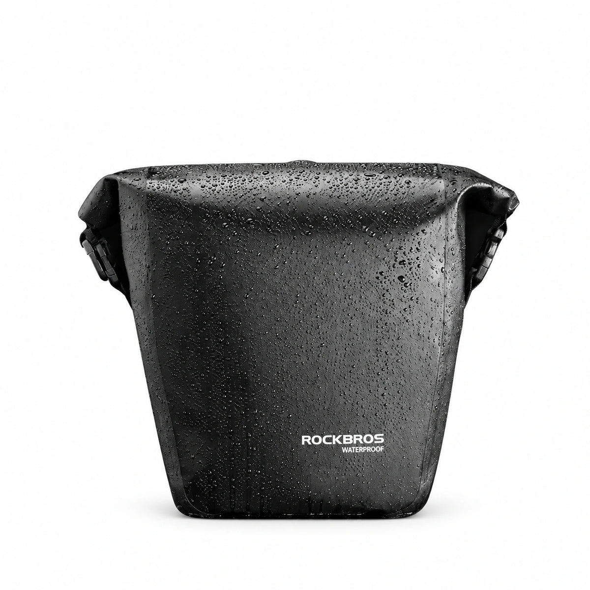 Black Waterproof Bicycle Rear Rack Pannier Bag on white background