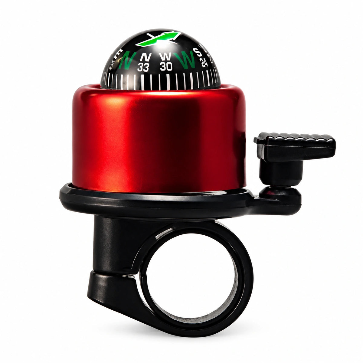 Red / 1 Colorful Bicycle Compass Bell - Mountain Bike Accessory on white background