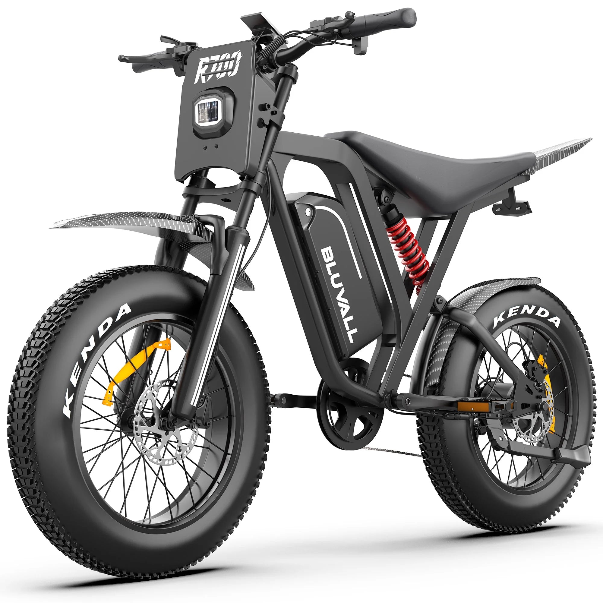 fahrrad mit breiten reifen kaufen Bluvall R700 Fat-Reifen E-Bike 52V 25Ah Vollfederung Schwarz – Punk Ride Pump Zündapp X20 E-Klapprad E-Bike Größe:8.5 x 8.5cm Deckel