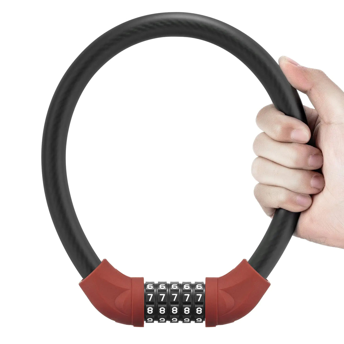 ROCKBROS 5-Digit Cable Bike Lock – Red