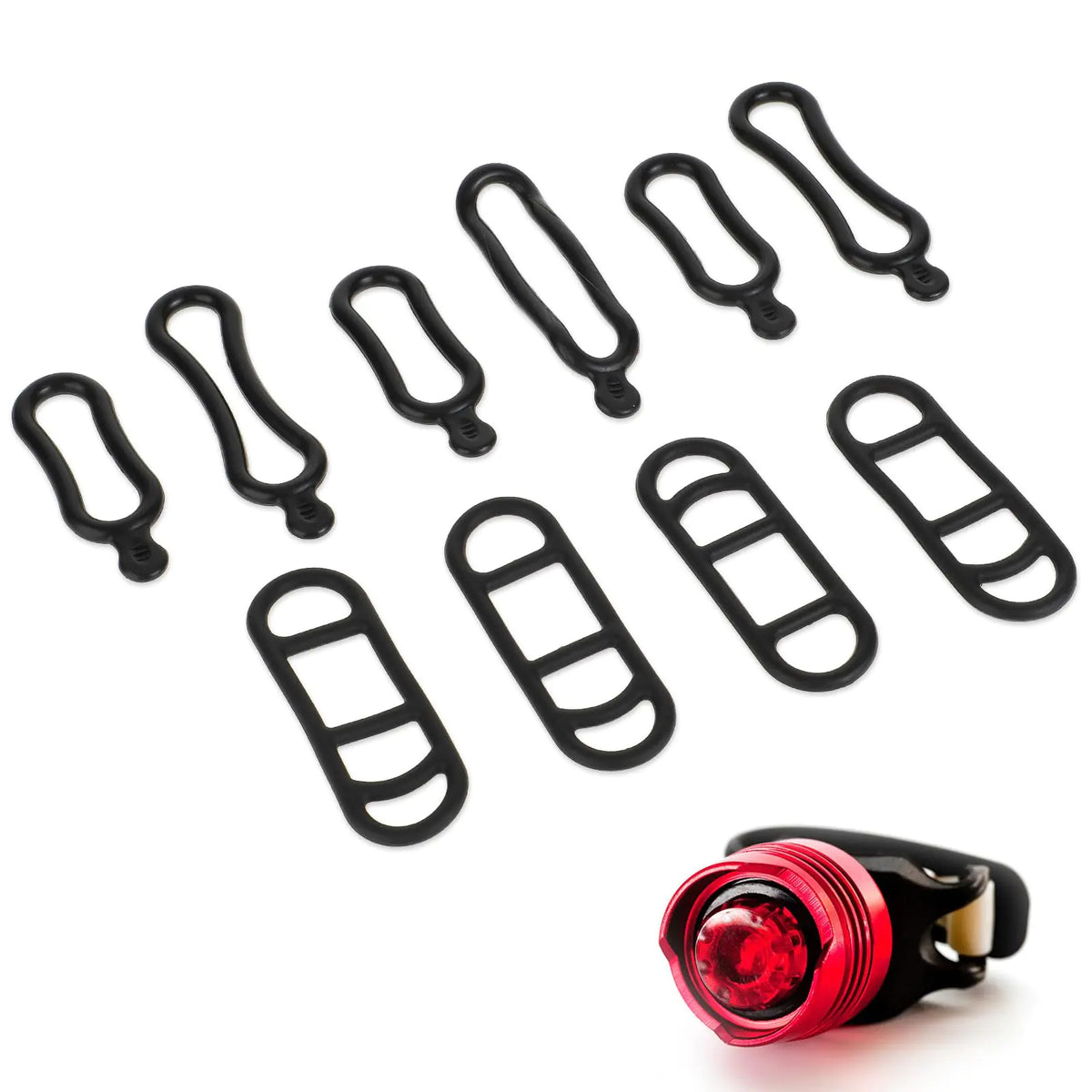 JJUNW10 Pcs Bicycle Light Silicone Straps Silicone Mount Band Rubber Light Strap Replacement Bike Flashlight Band Bike Phone Mount Bands Strap for Road Mountain Bike Most Bicycle Light Sets