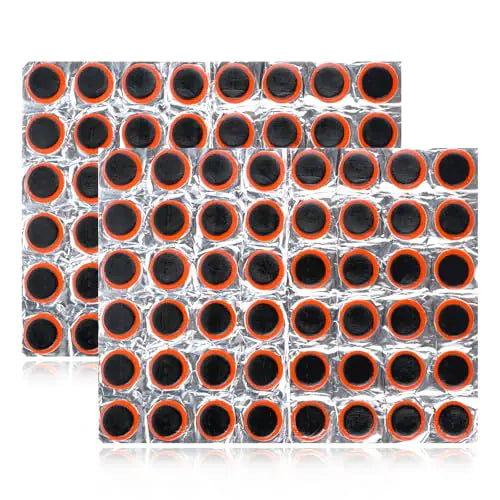 Giantree 96Pcs Rubber Bike Tire Patches Rubber Patch Outdoor Cycling Bicycle Tire Tool Bicycle Inner Tube Puncture Patch for Motorcycle BMX Cycling MTB Road Mountain Bicycle A3 (Without Glue)
