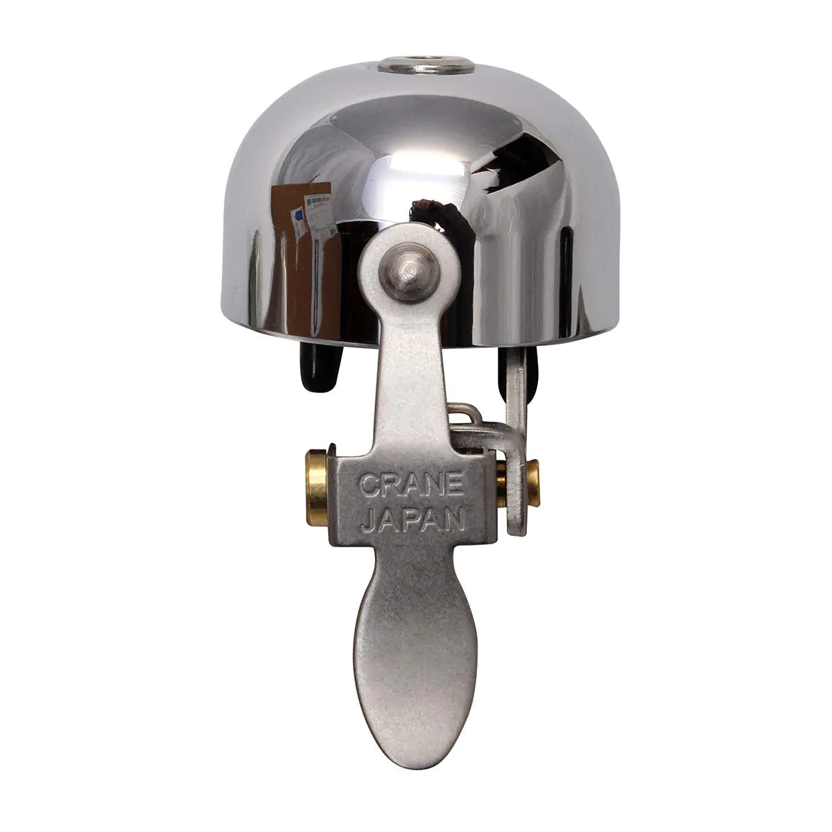 Crane Chrome Bike Bell E-Ne Bicycle Bell Made in Japan for Race Bikes or Mountain Bikes Fits All Handle Bar Sizes & Type