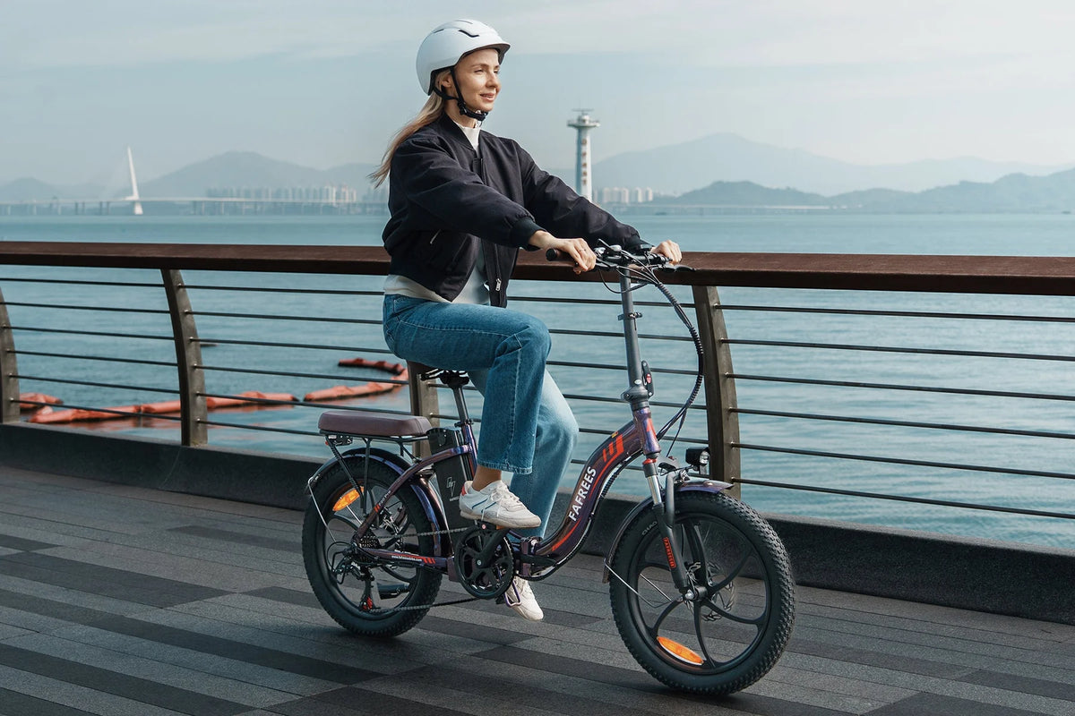 FAFREES F20 Pro 18Ah electric folding bike, outdoor riding view