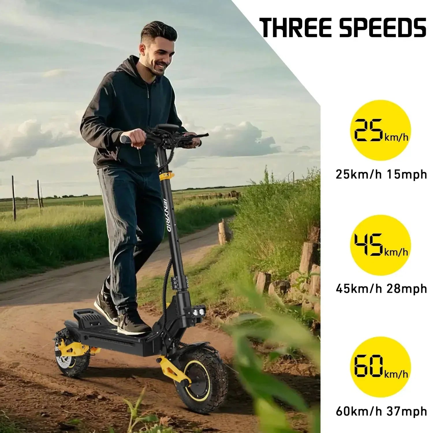 IENYRID ES1 Electric Scooter Long Range Foldable with Quad Suspension up to 60 Km/h