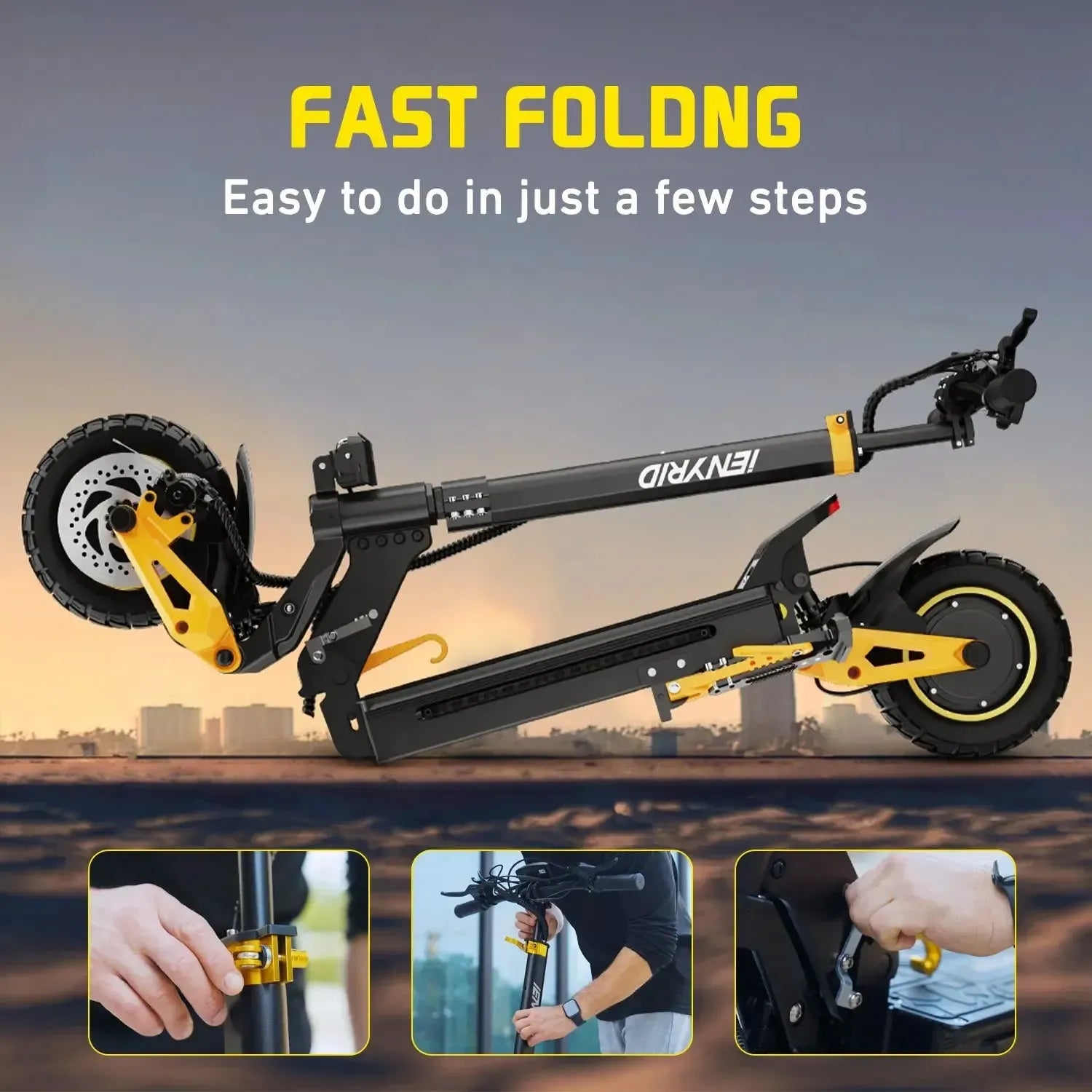 IENYRID ES1 Electric Scooter Long Range Foldable with Quad Suspension up to 60 Km/h