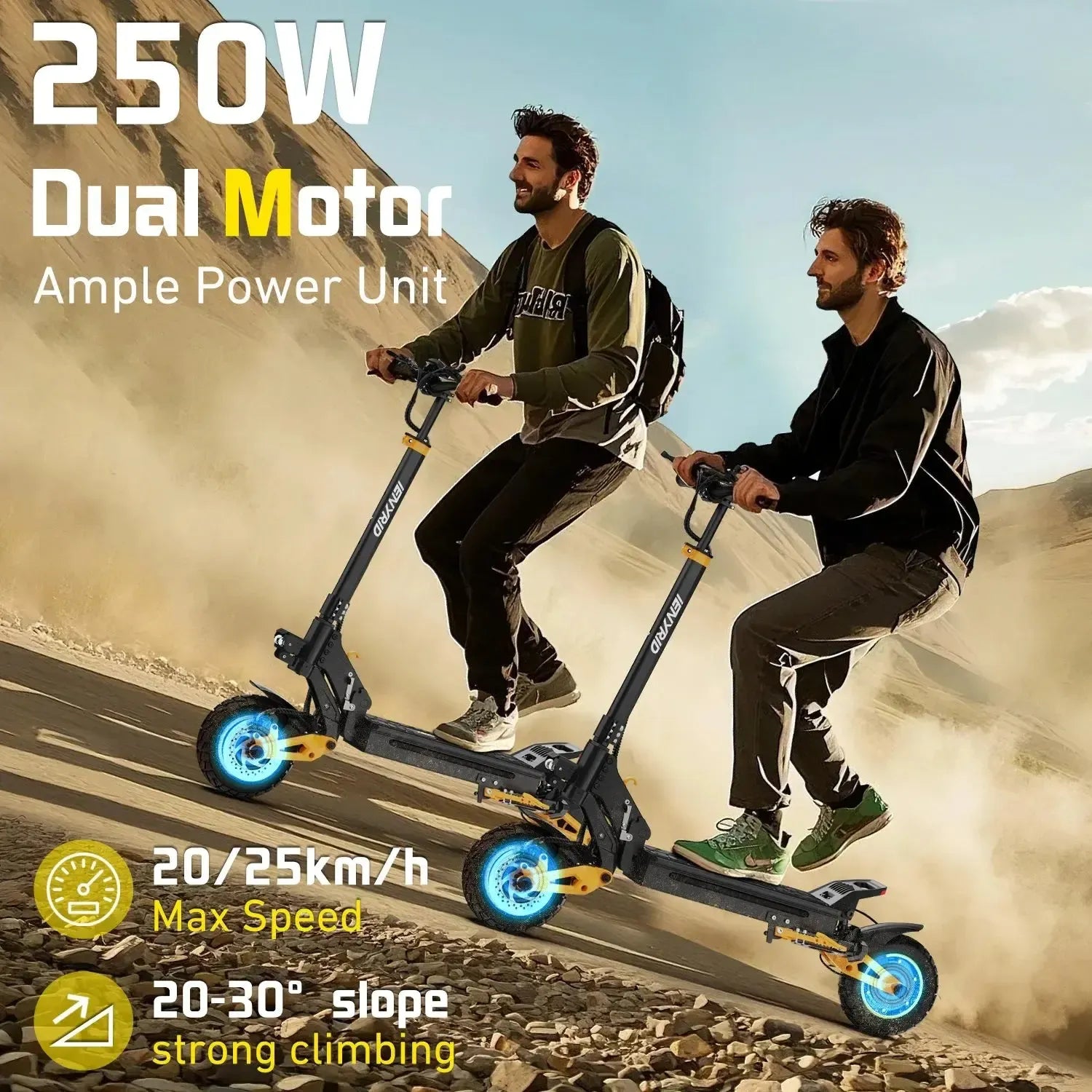 IENYRID ES1 Electric Scooter Long Range Foldable with Quad Suspension up to 60 Km/h
