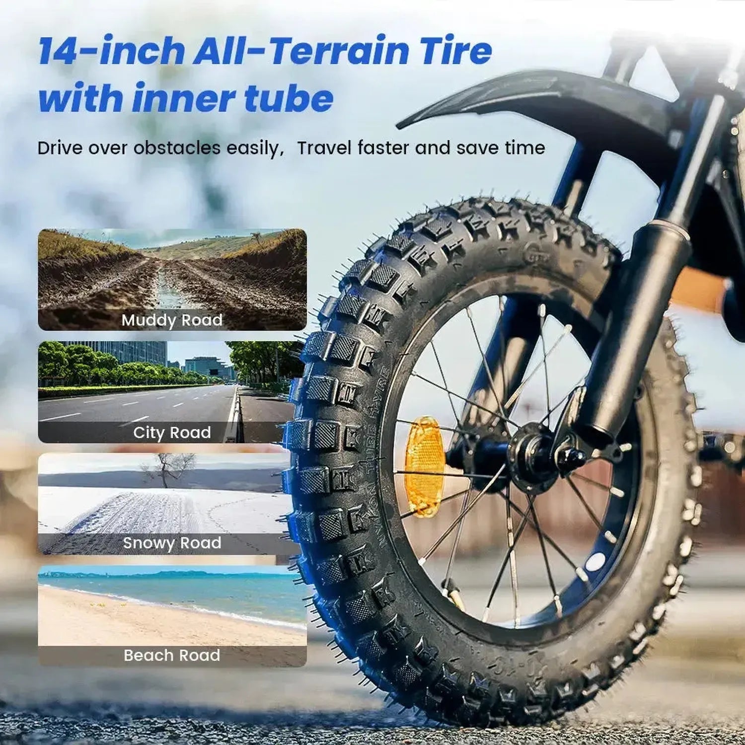 iScooter A14 Electric Bike for Kids with Off Road Tyres up to 27 Km/h