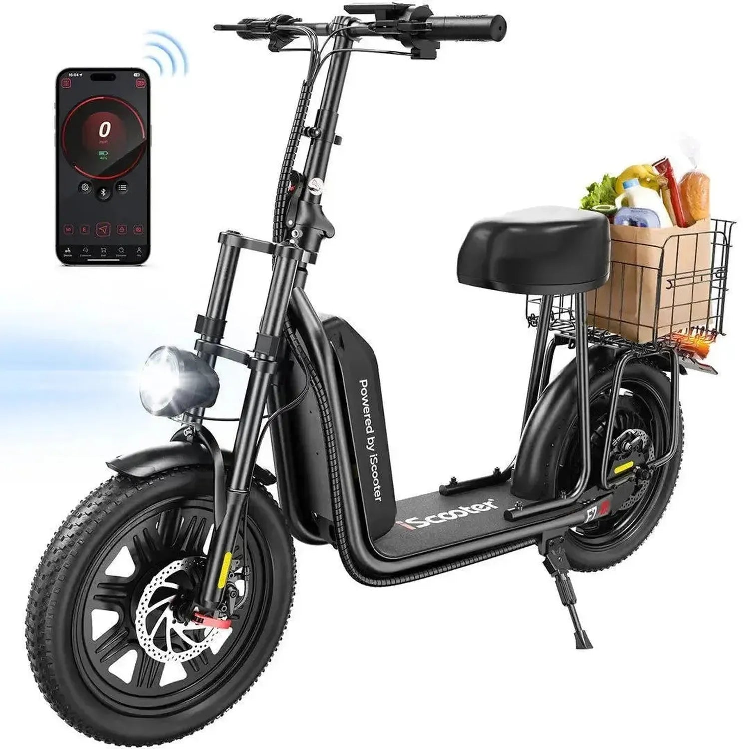 iScooter F7 Electric Scooter with Seat Foldable for Adults up to 45 Km/h