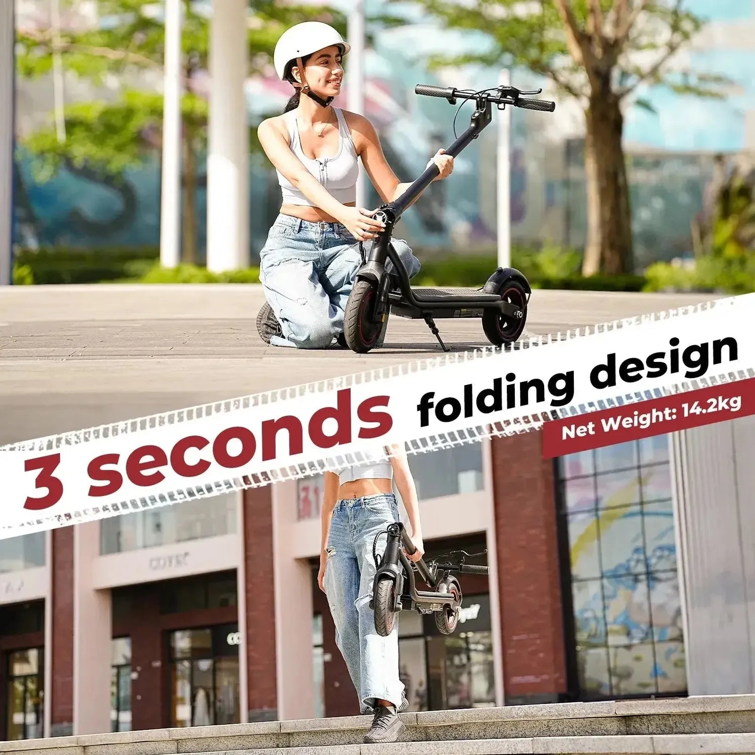 iScooter W5 Foldable Electric Scooter with Pneumatic Tyres and Lights up to 30 Km/h