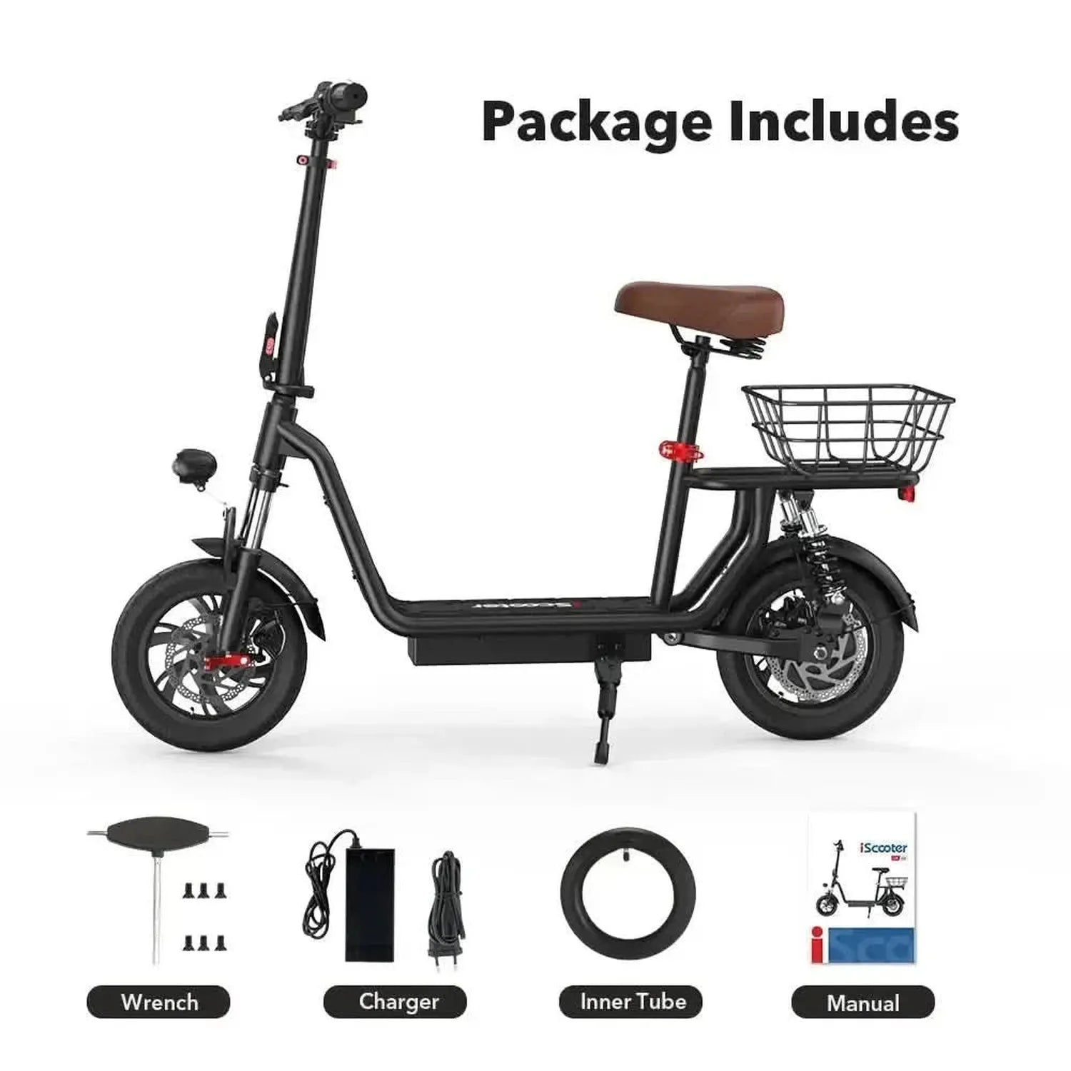 iScooter i12 Electric Scooter Foldable with 12 Inch Pneumatic Tyres up to 25 Km/h