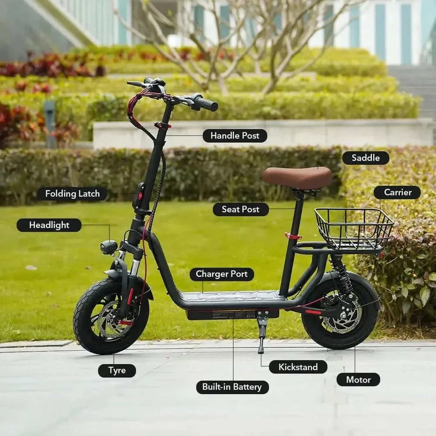 iScooter i12 Electric Scooter Foldable with 12 Inch Pneumatic Tyres up to 25 Km/h