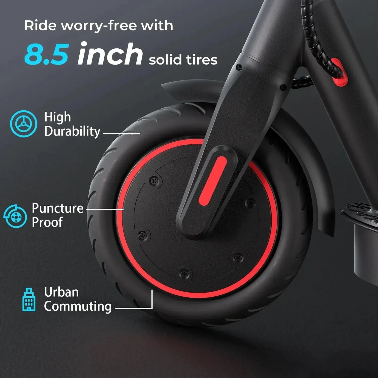 iScooter i9 Electric Scooter Foldable with App and Solid Tyres up to 30 Km/h