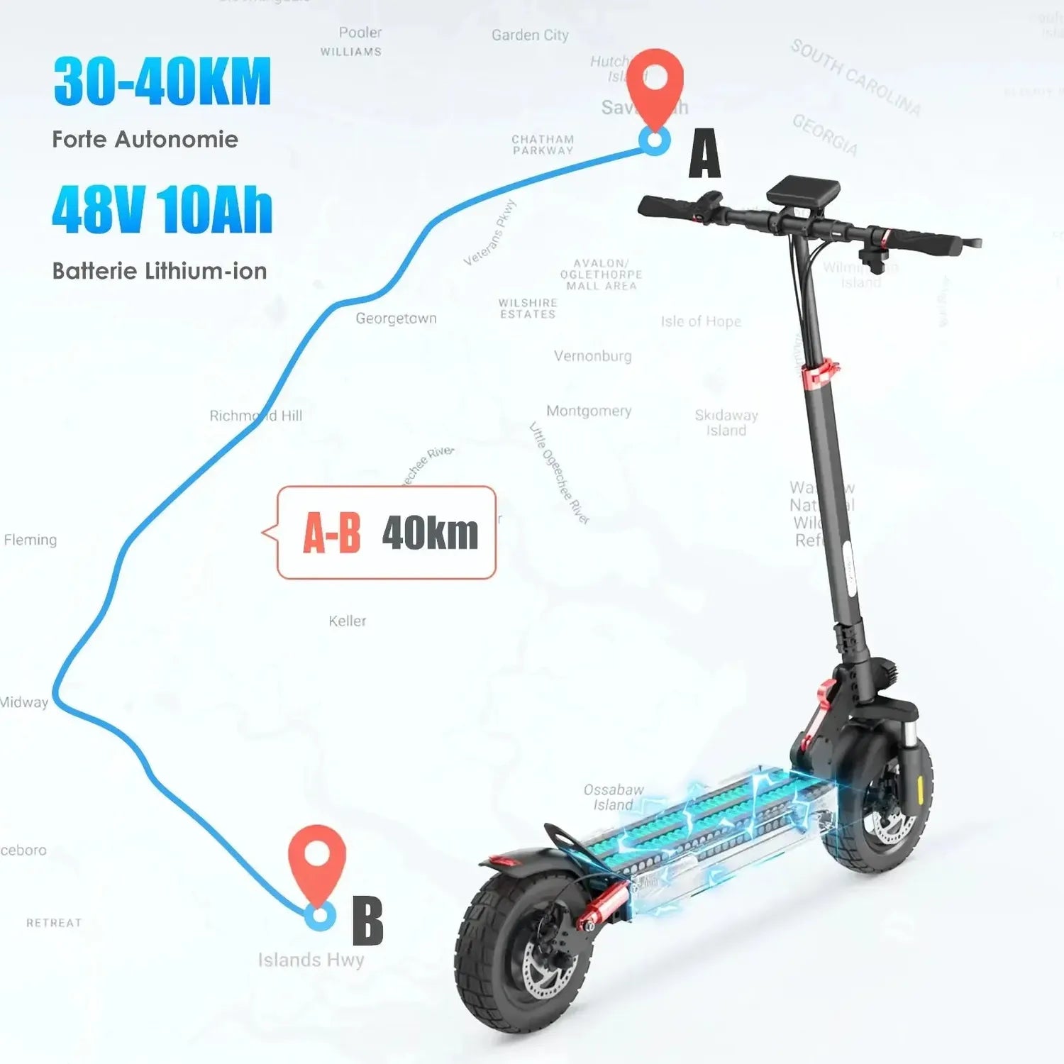 iScooter iX3 Electric Scooter Foldable with Suspension and Disc Brakes up to 40 Km/h