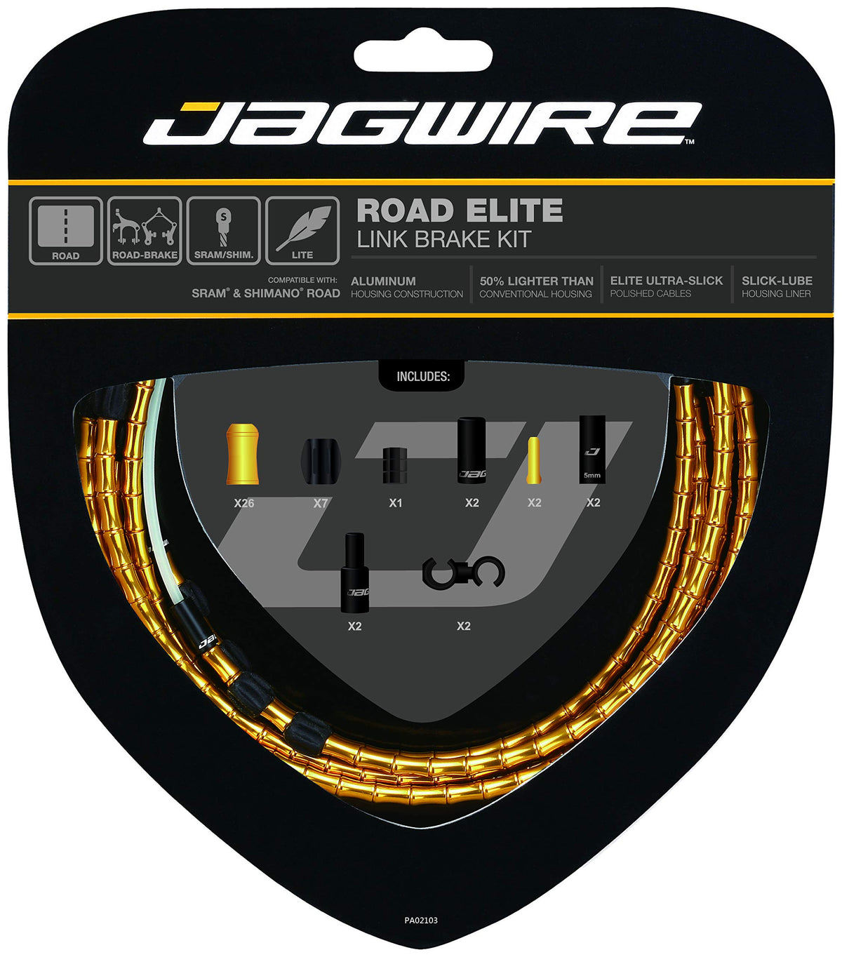 Jagwire Road Elite Link Brake Cable Kit - Gold