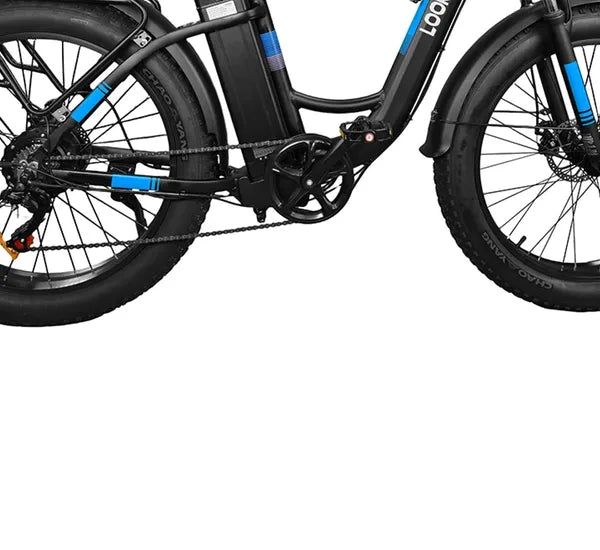 LOOKROAD L26 MIN electric bike motor, crank and wheel component detail
