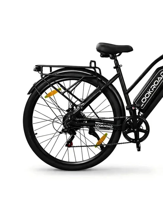 LOOKROAD L28 MIN electric bike rear wheel, drivetrain and frame detail