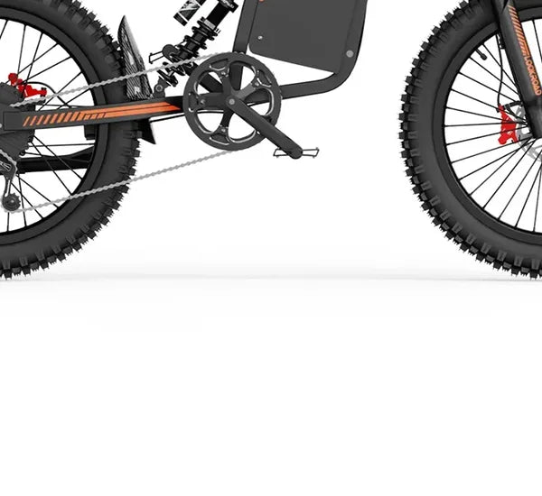 LOOKROAD Q8 electric bike motor, crank and wheel component detail