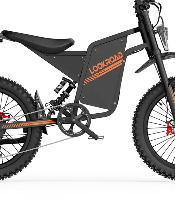 LOOKROAD Q8 electric bike frame and battery detail