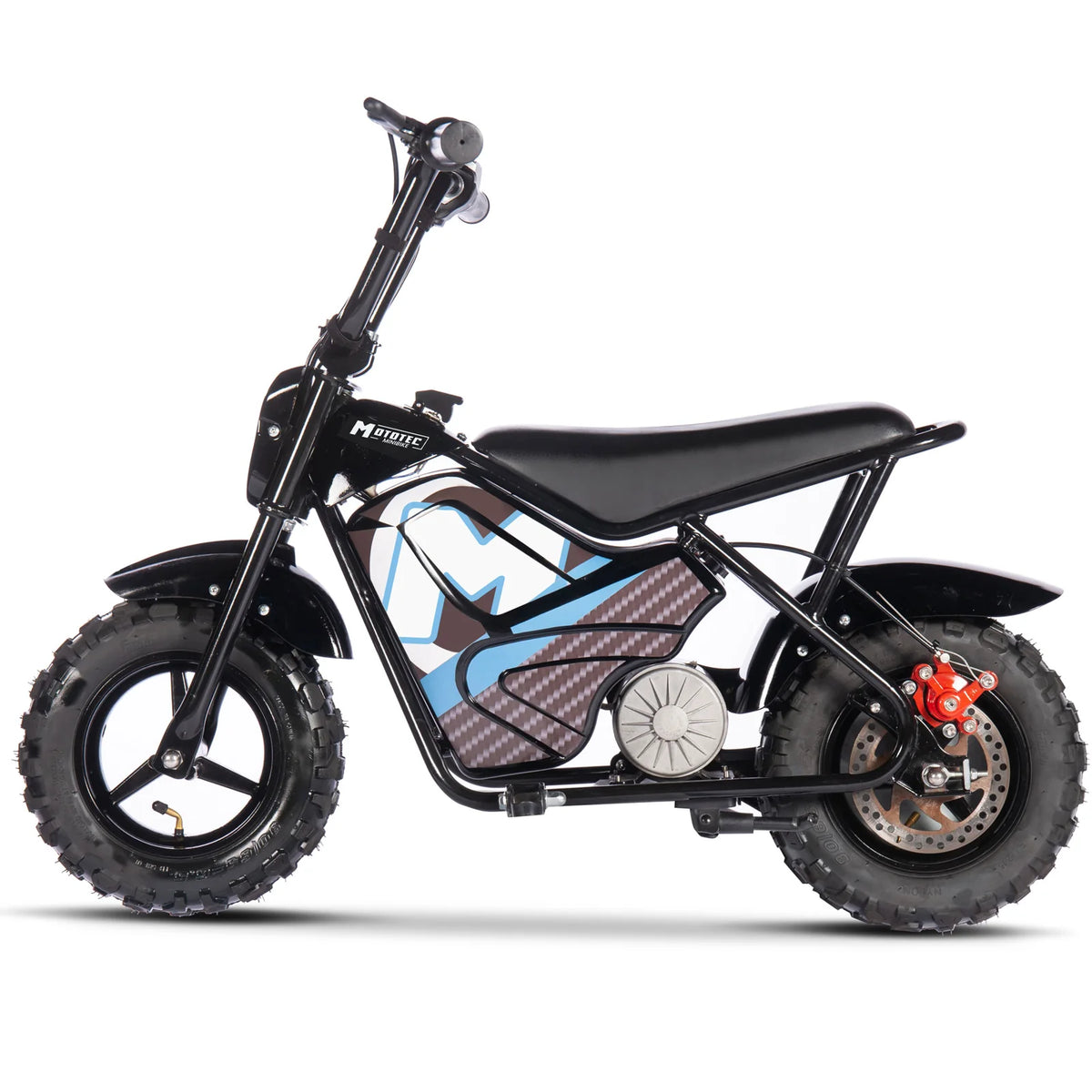 MotoTec 24V 250W Electric Mini Bike — Black supplier product view 3