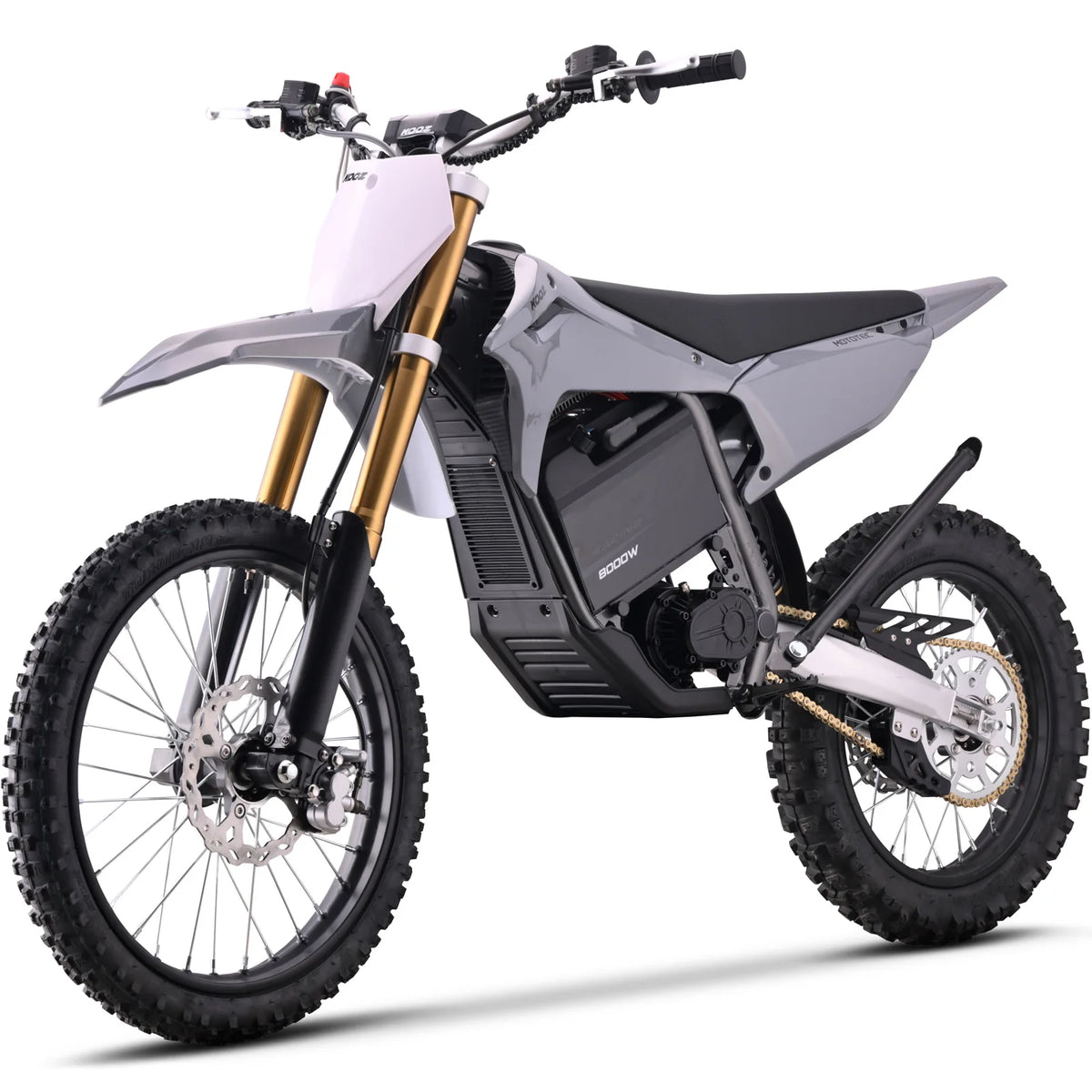 MotoTec 72V 8000W Pro Electric Dirt Bike 19/16 Lithium — Grey supplier product view 4