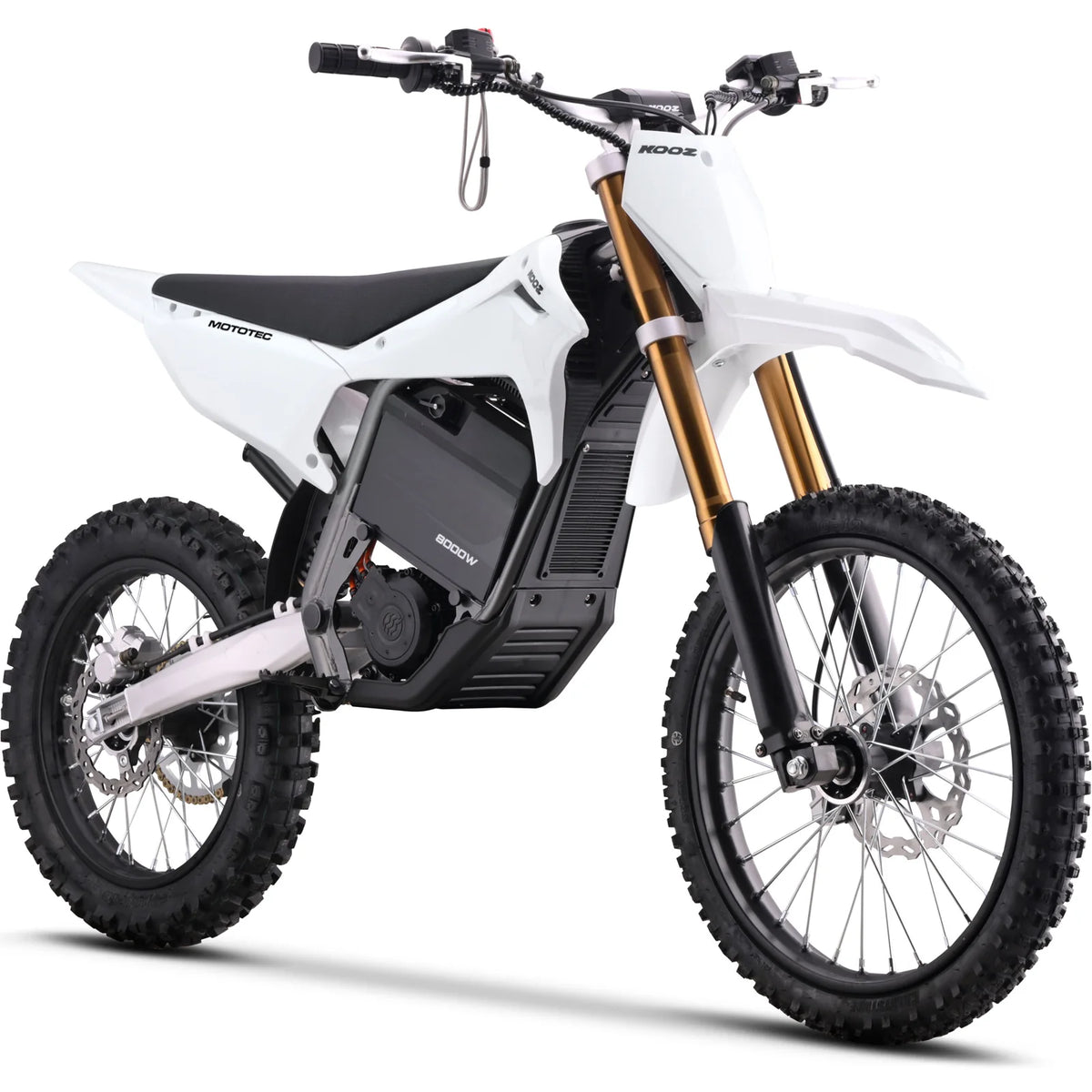 MotoTec 72V 8000W Pro Electric Dirt Bike 19/16 Lithium — White complete product on white background