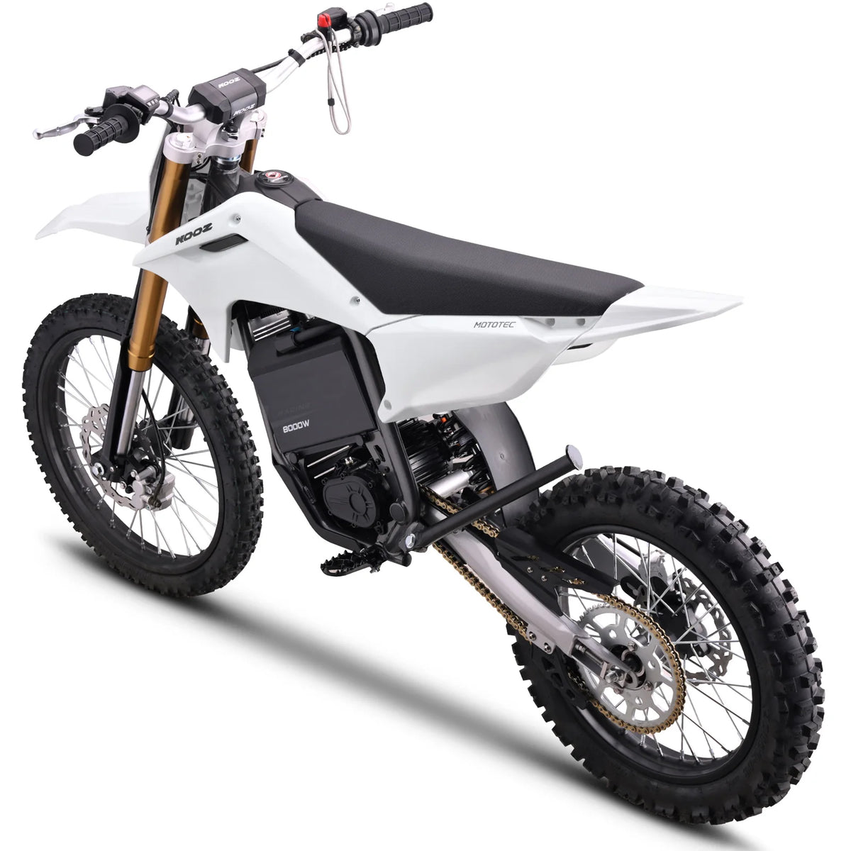 MotoTec 72V 8000W Pro Electric Dirt Bike 19/16 Lithium — White supplier product view 2