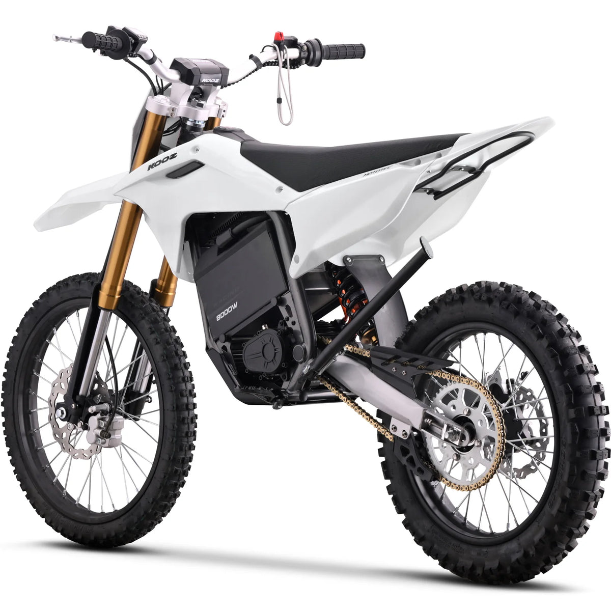 MotoTec 72V 8000W Pro Electric Dirt Bike 19/16 Lithium — White supplier product view 3