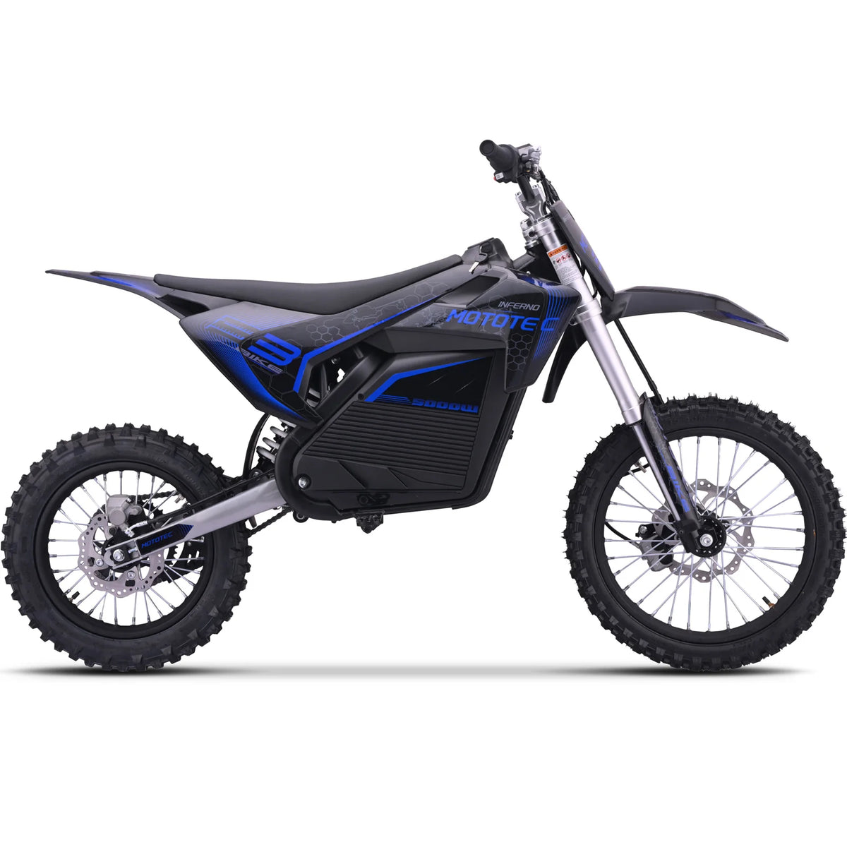 MotoTec 72V Pro Electric Dirt Bike 5000W Lithium — Blue supplier product view 4