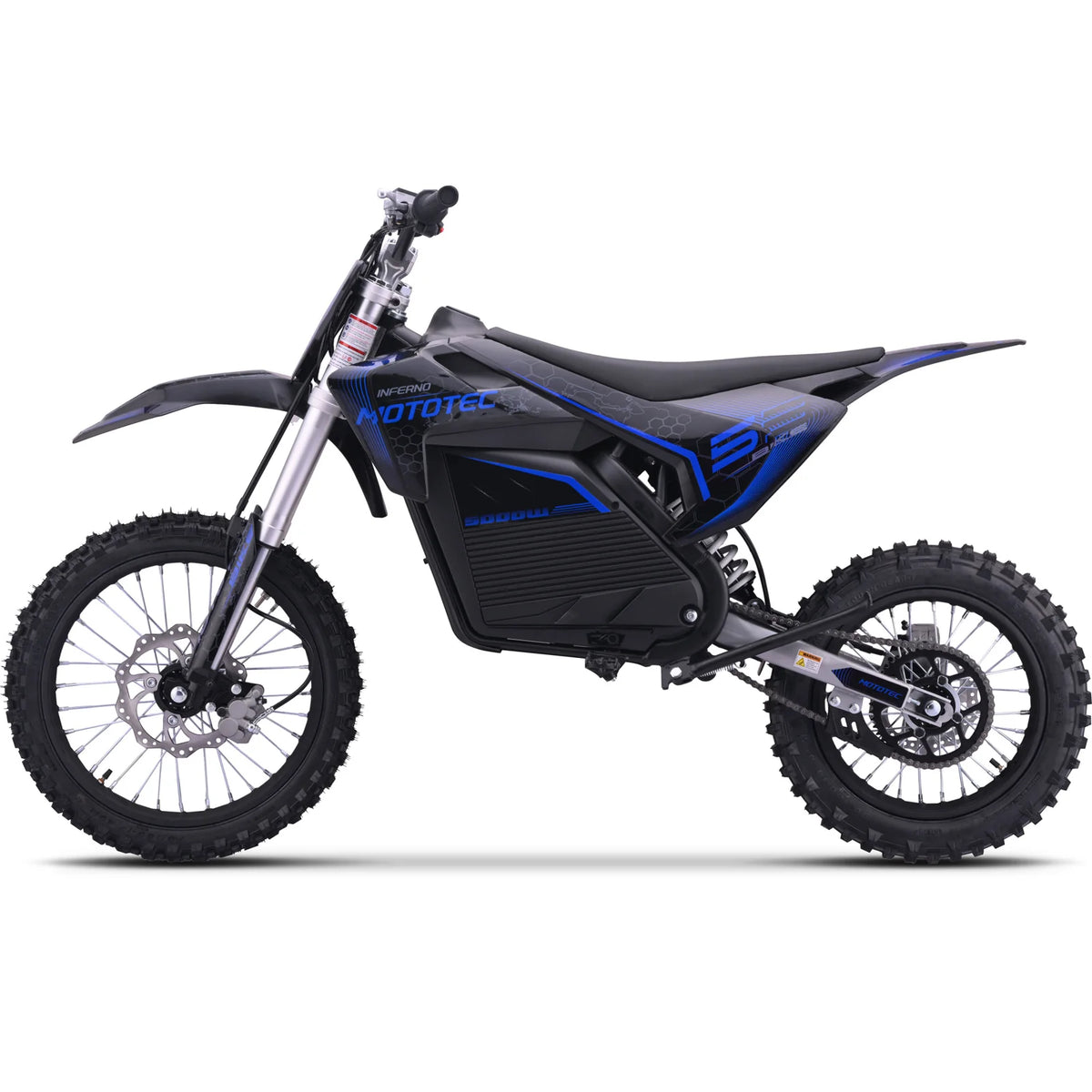 MotoTec 72V Pro Electric Dirt Bike 5000W Lithium — Blue supplier product view 5
