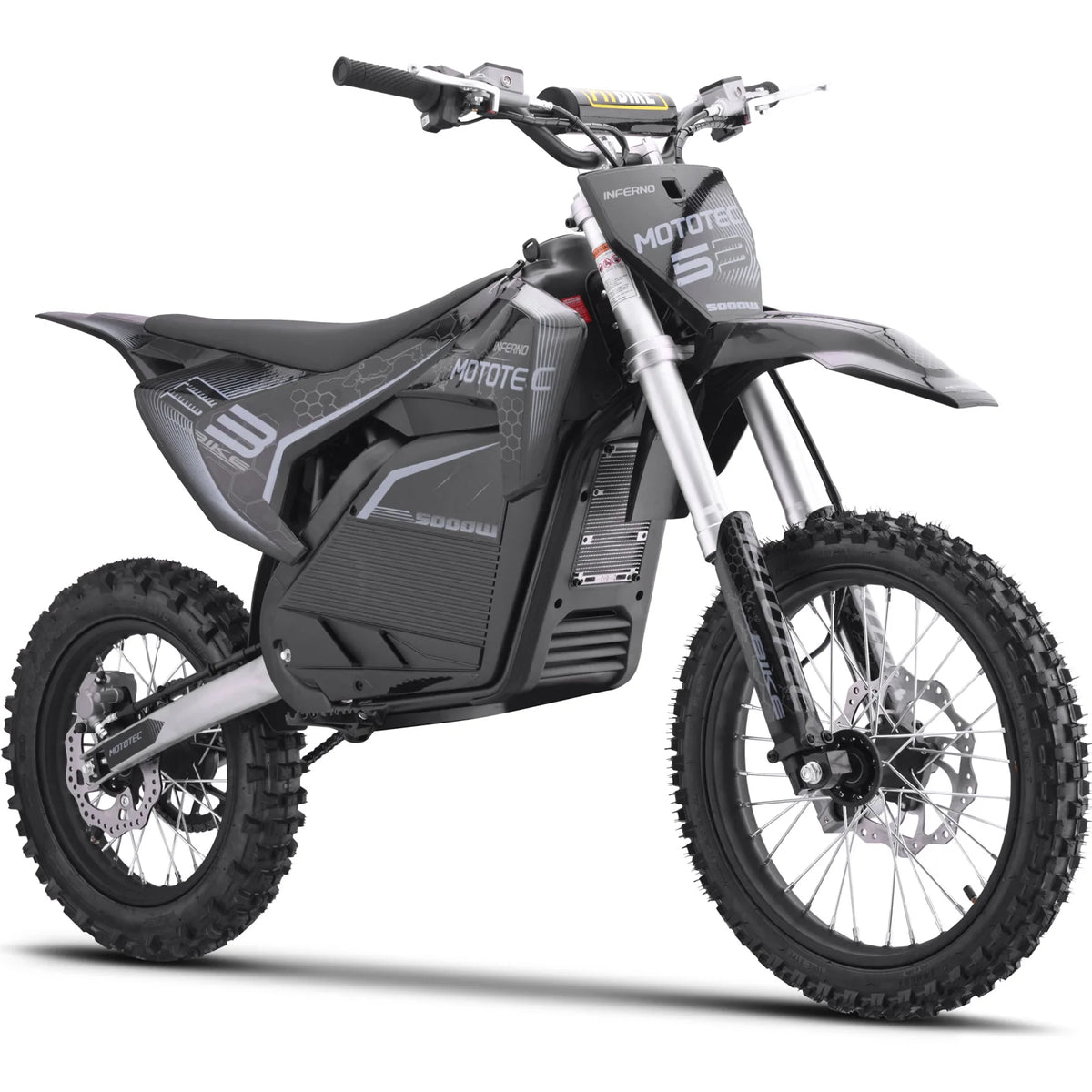 MotoTec 72V Pro Electric Dirt Bike 5000W Lithium — Grey supplier product view 1