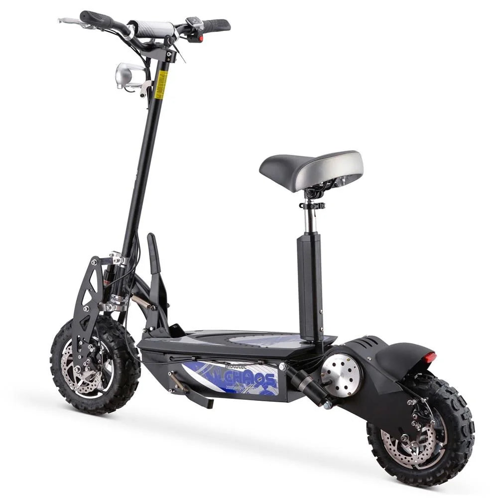 MotoTec Chaos 2000W 60V Lithium Electric Scooter — Black supplier product view 2