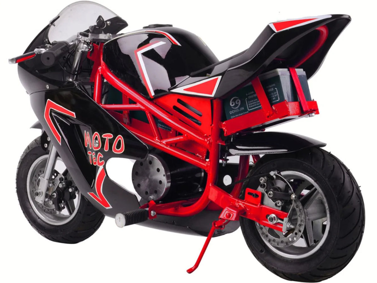 MotoTec Electric Pocket Bike GT 36V 500W — Red supplier product view 2