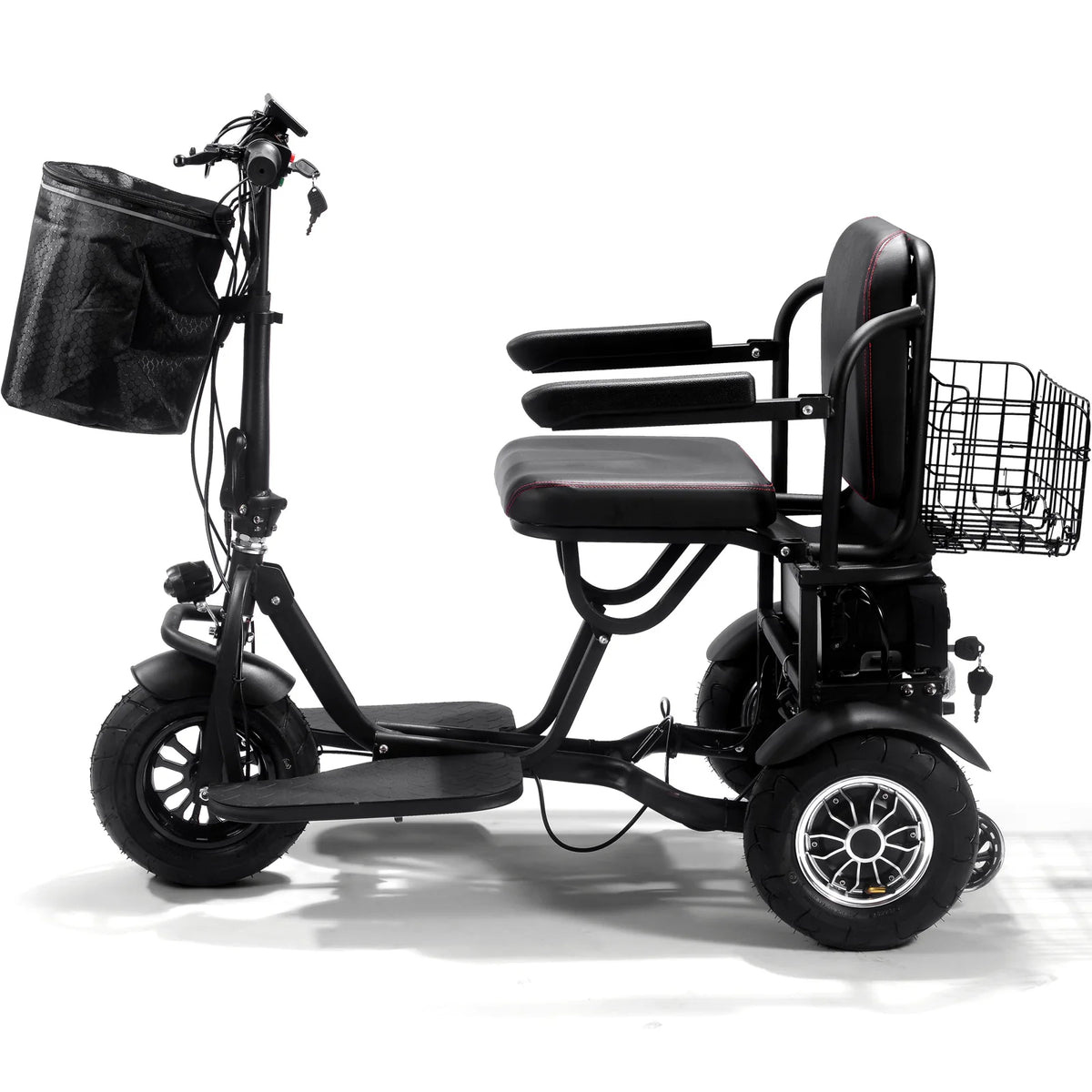 MotoTec Folding Mobility Electric Trike 48V 1000W Dual Motor Lithium — Black supplier product view 3