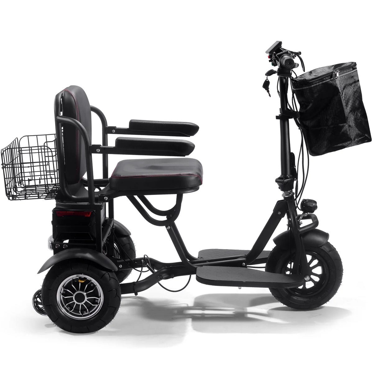 MotoTec Folding Mobility Electric Trike 48V 1000W Dual Motor Lithium — Black supplier product view 6
