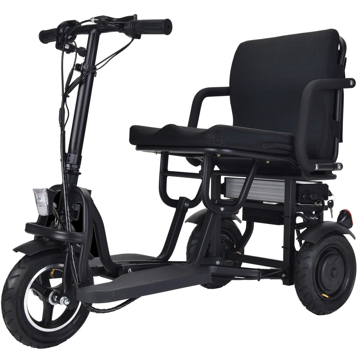 MotoTec Folding Mobility Electric Trike 48V 700W Dual Motor Lithium — Black supplier product view 4
