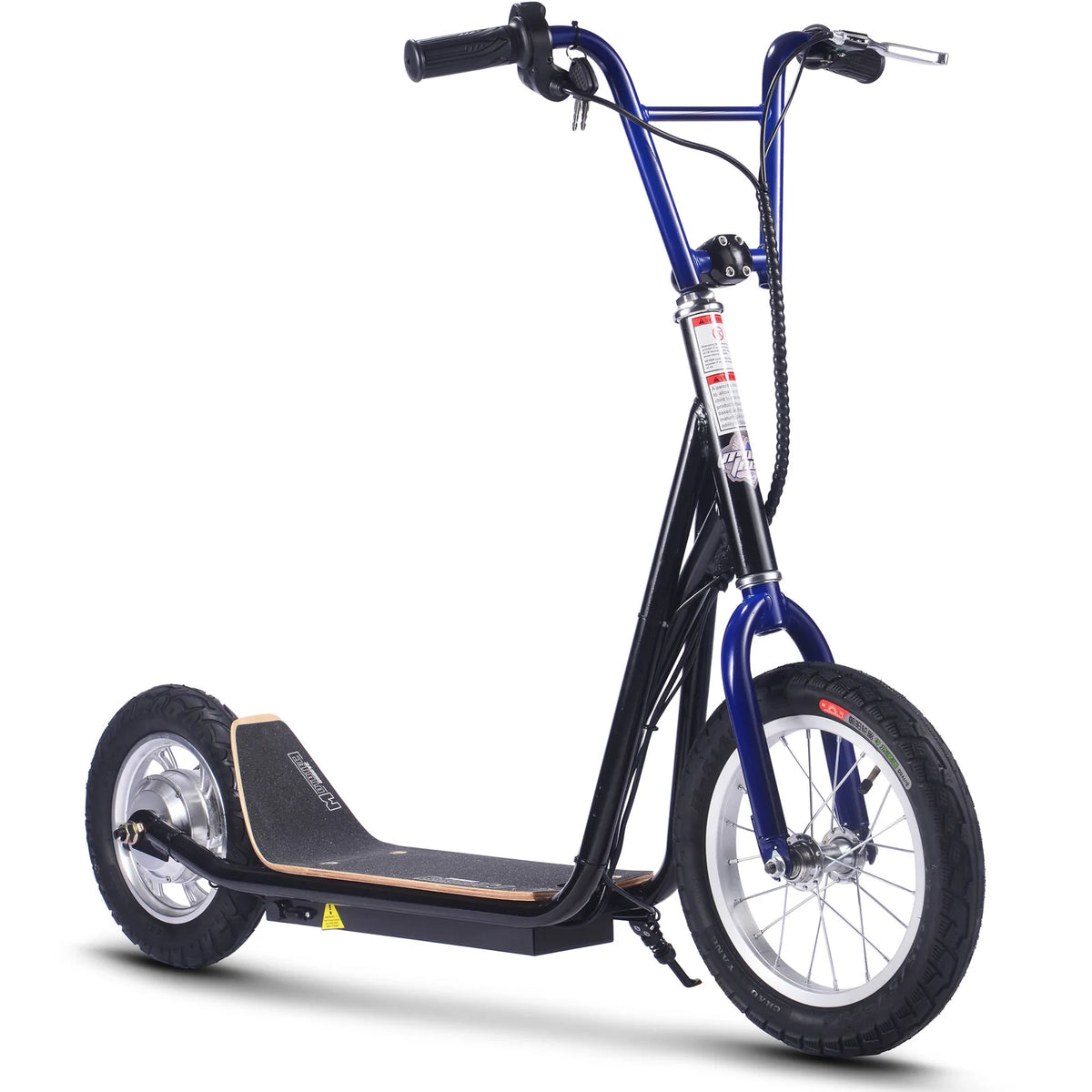 MotoTec Groove 36V 350W Big Wheel Lithium Electric Scooter — Black complete product on white background