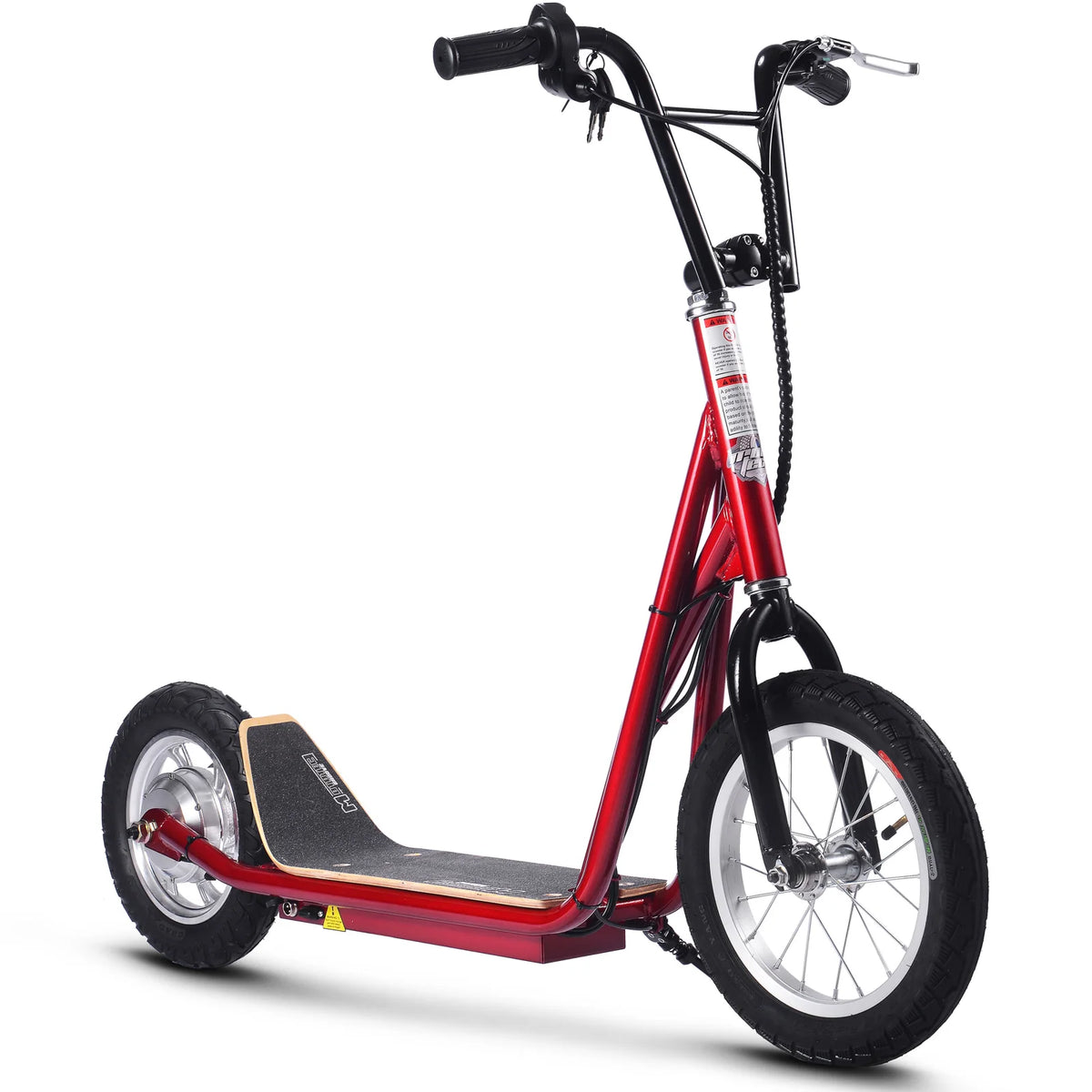 MotoTec Groove 36V 350W Big Wheel Lithium Electric Scooter — Red complete product on white background